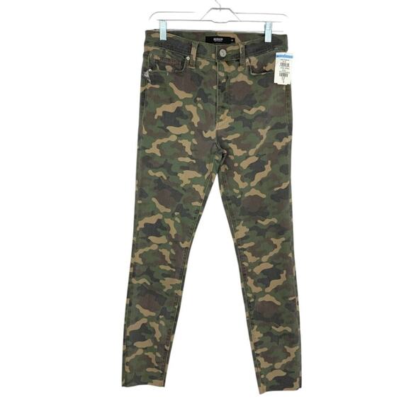 Hudson Barbara High Waist Camo Raw Hem Ankle Skinny Jeans Mammoth Size 28 NWT - Picture 2 of 8